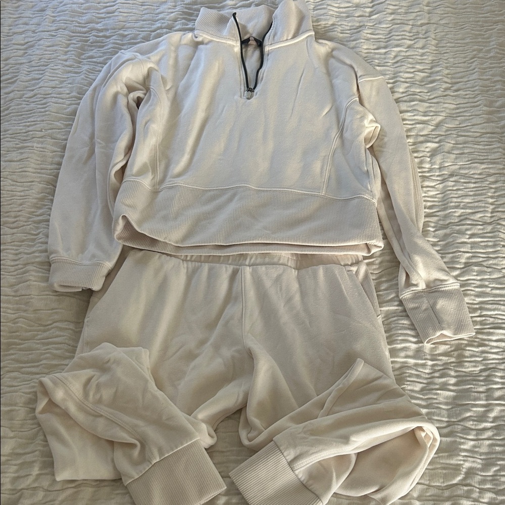 Danskin Cream Sweatshirt & Hoodie Set